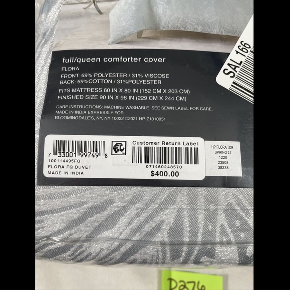 NIB [ Full / Queen ] Duvet Cover for Hudson Park‎ Flora - Picture 3 of 13
